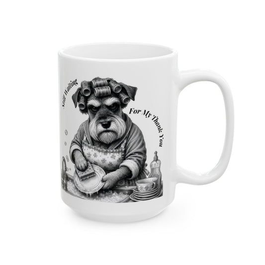 Funny Dog Ceramic Mug – Minimal Pet Art | 15oz