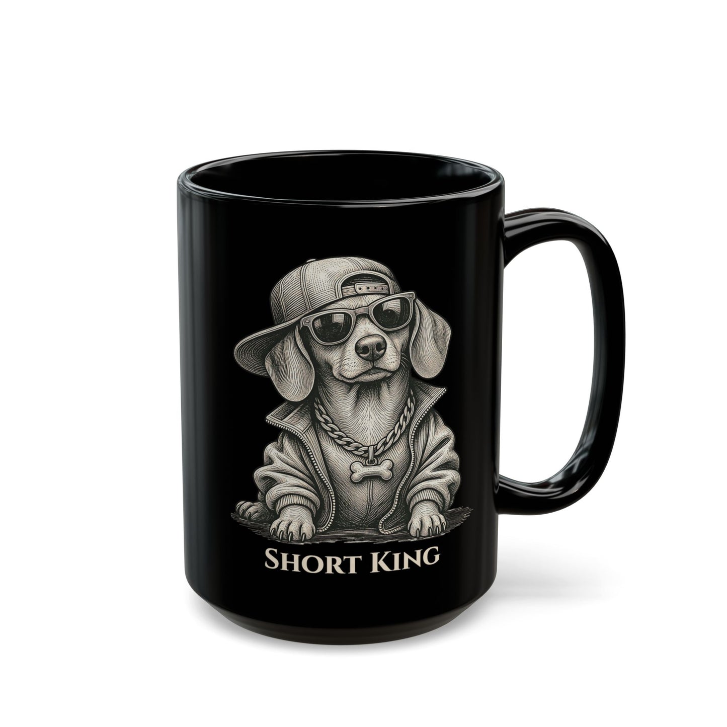 Short King – Dachshund Black Mug | 15oz