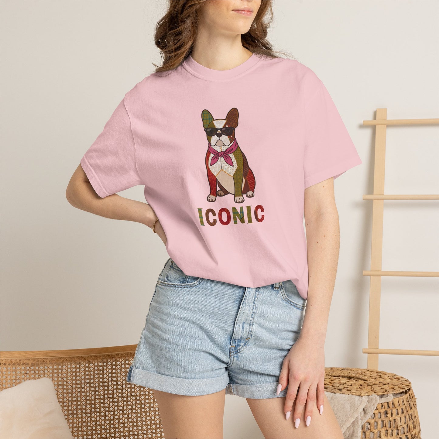 French Bulldog Shirt – Patchwork Frenchie Tee, "Iconic" Dog Dad Gift