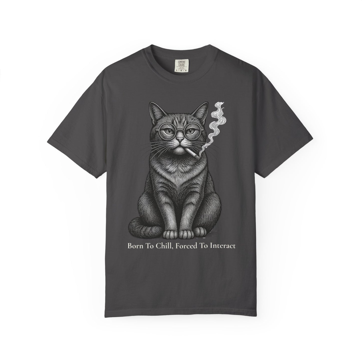 Nacido para la calma, obligado a interactuar – Camiseta teñida para gatos