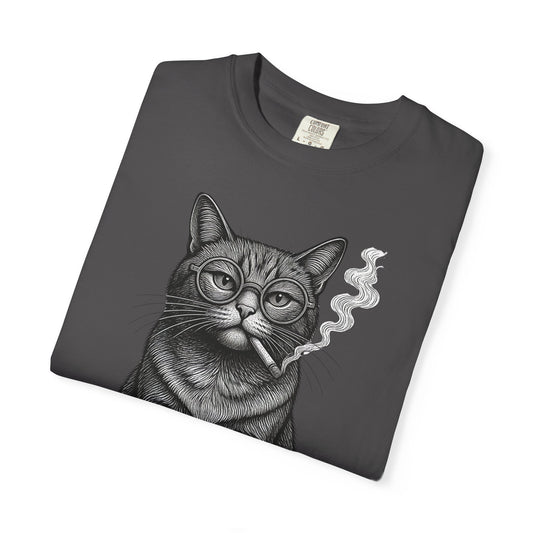 Born To Chill Forced To Interact – Cat Garment-Dyed T-Shirt