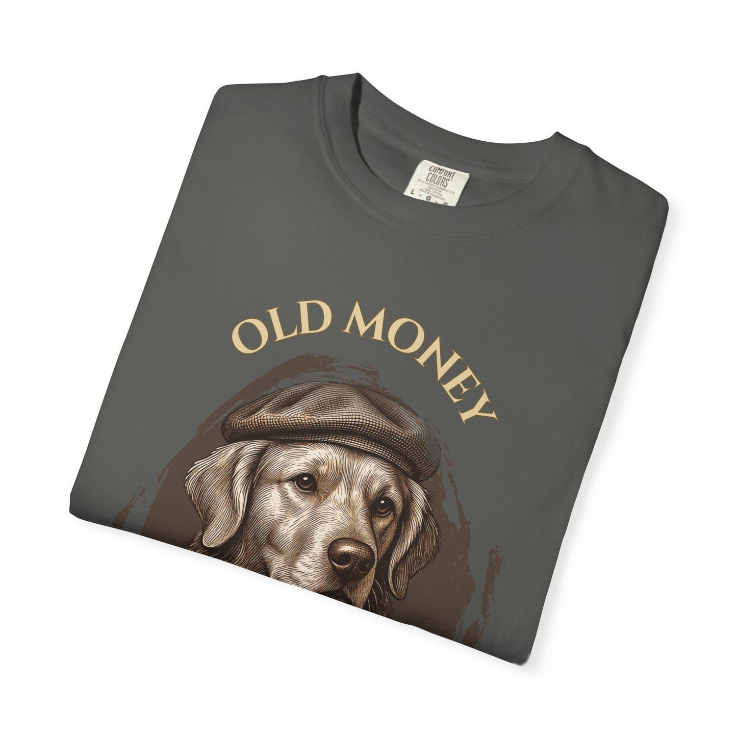 Energía de la Vieja Riqueza — Camiseta Teñida a la Prenda Golden Retriever