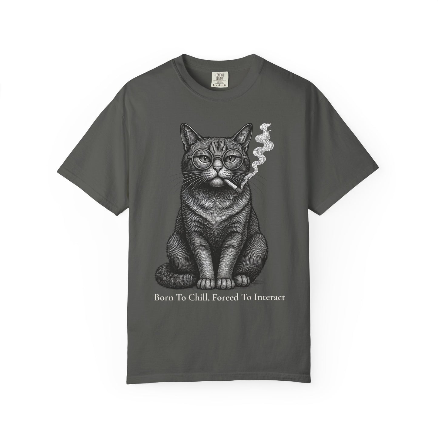 Nacido para la calma, obligado a interactuar – Camiseta teñida para gatos