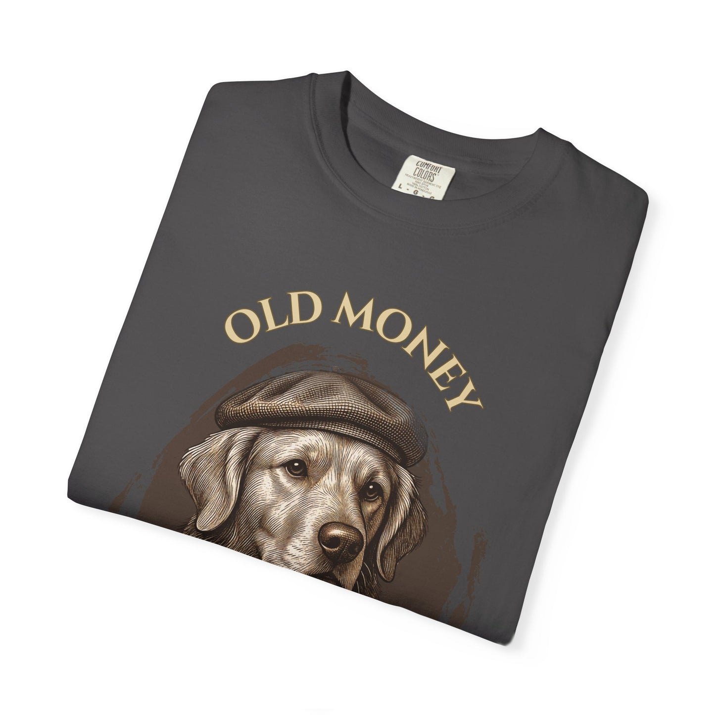 Energía de la Vieja Riqueza — Camiseta Teñida a la Prenda Golden Retriever