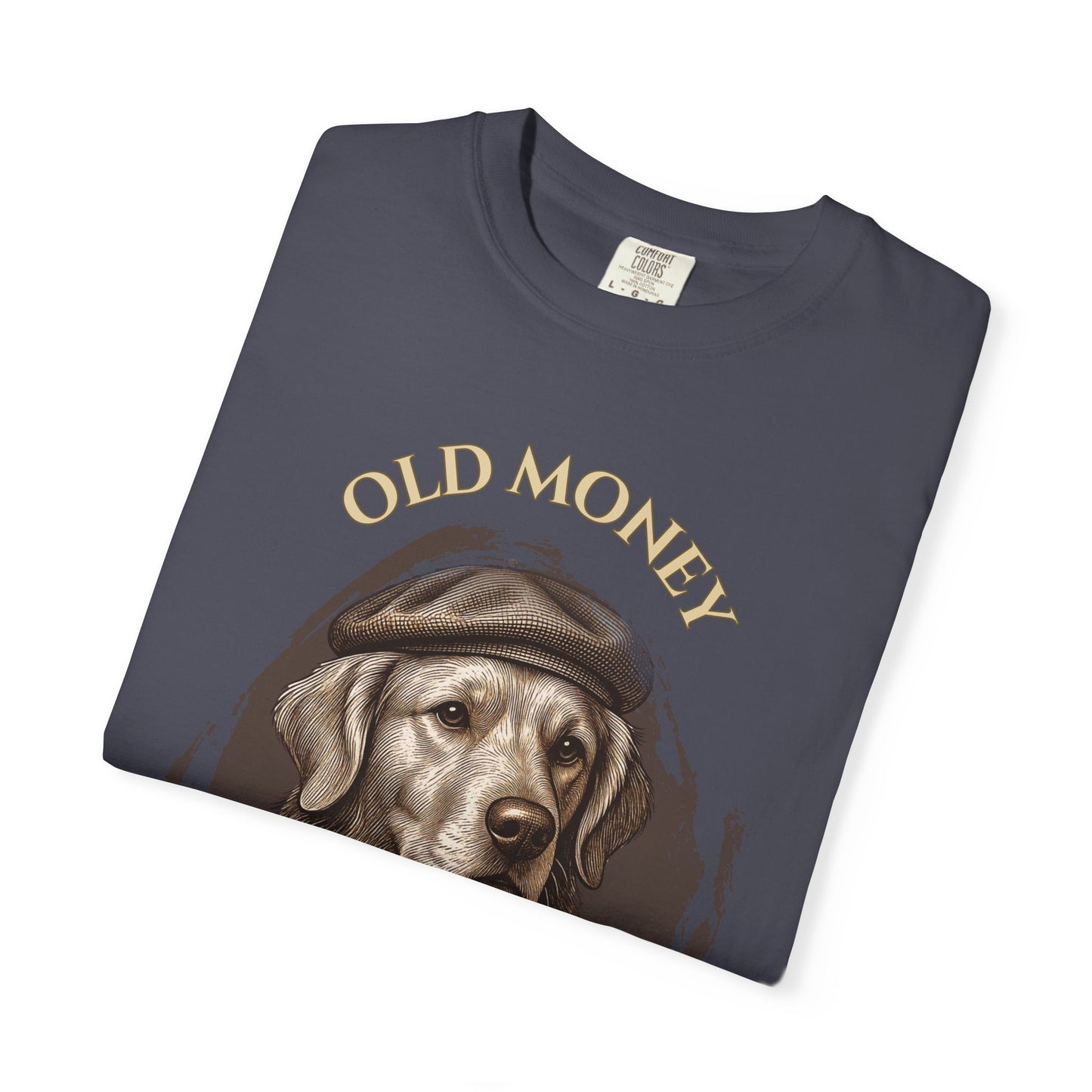 Energía de la Vieja Riqueza — Camiseta Teñida a la Prenda Golden Retriever