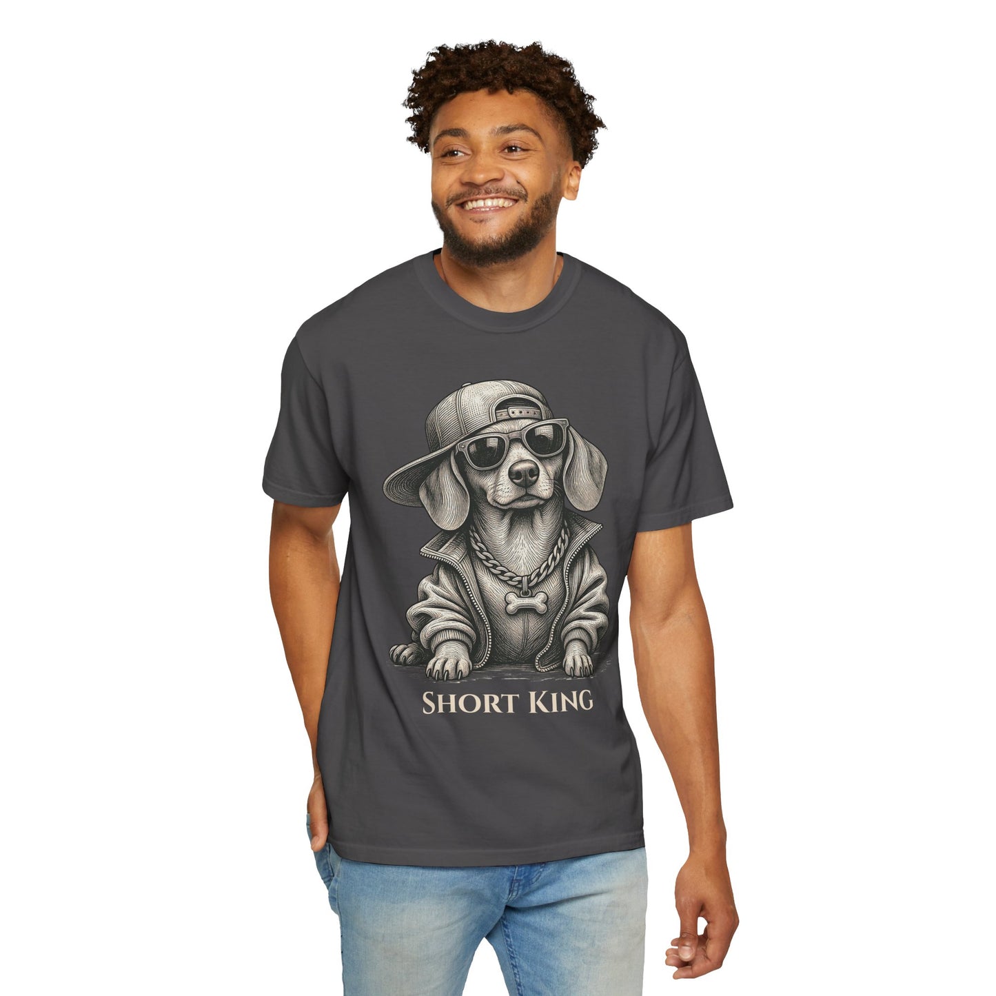 Rey Bajito – Camiseta Teñida con Pigmentos Dachshund