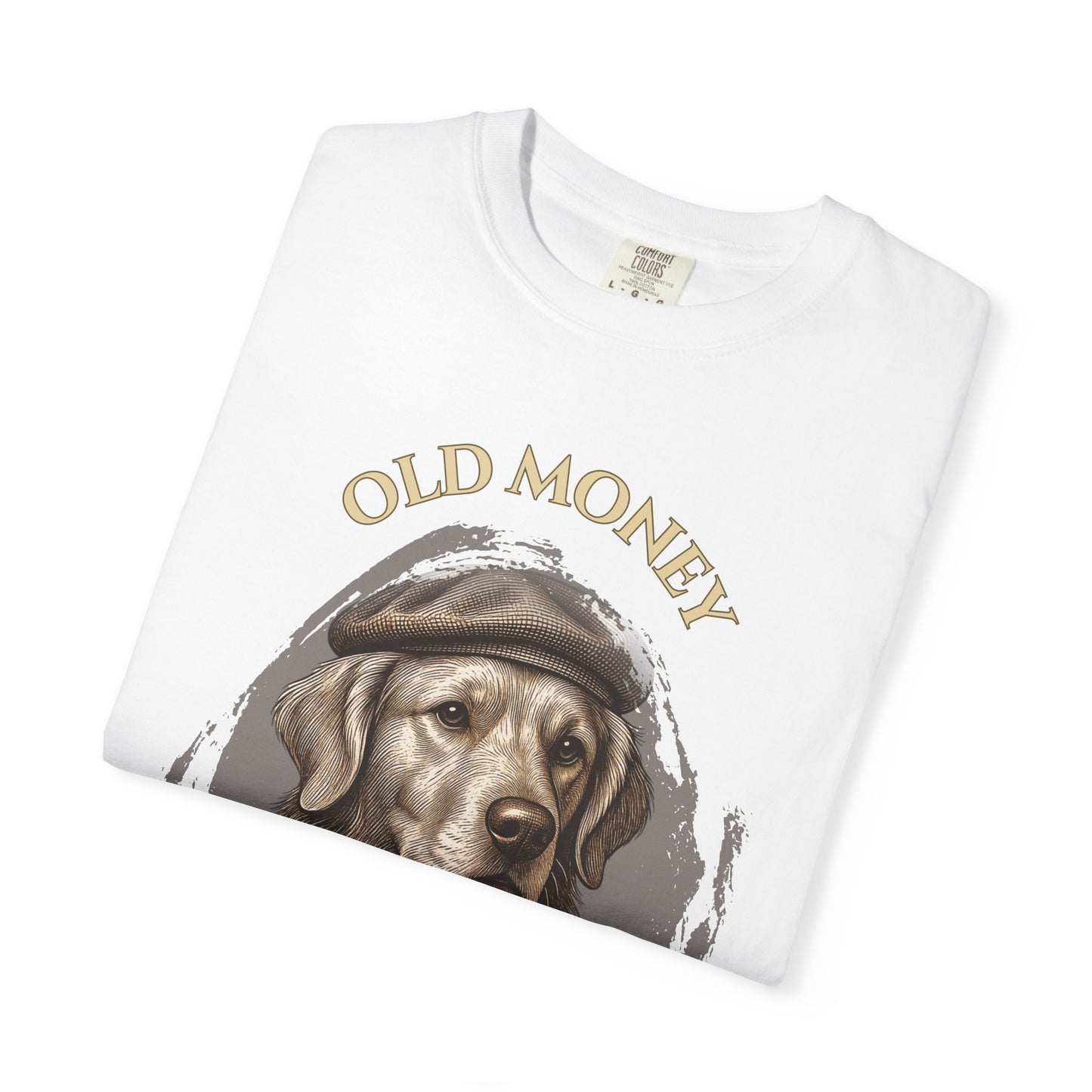 Energía de la Vieja Riqueza — Camiseta Teñida a la Prenda Golden Retriever