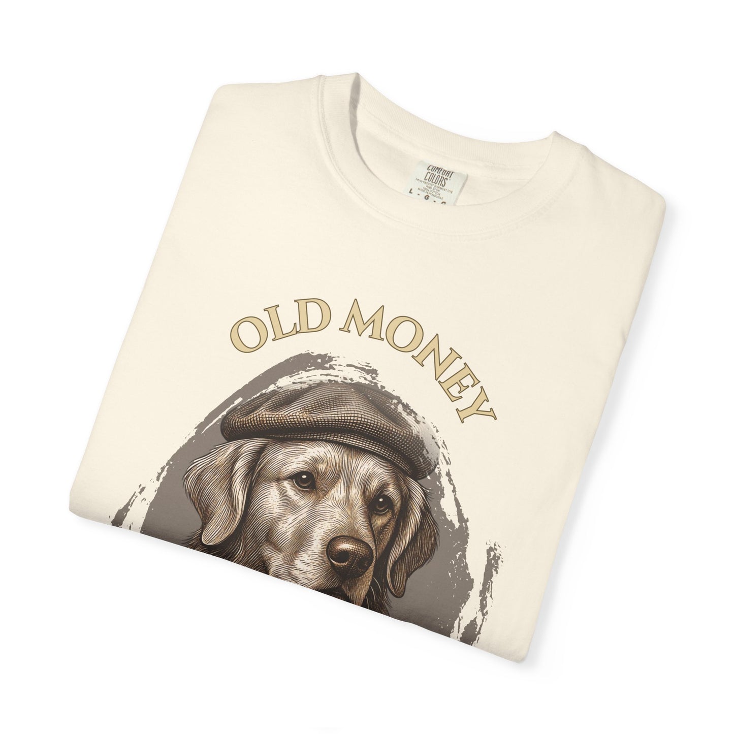 Energía de la Vieja Riqueza — Camiseta Teñida a la Prenda Golden Retriever