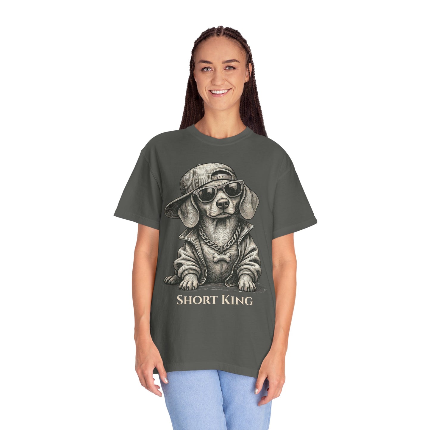 Rey Bajito – Camiseta Teñida con Pigmentos Dachshund