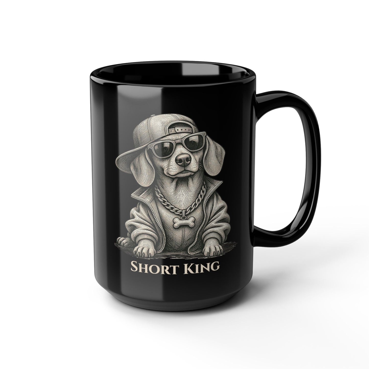 Short King – Dachshund Black Mug | 15oz