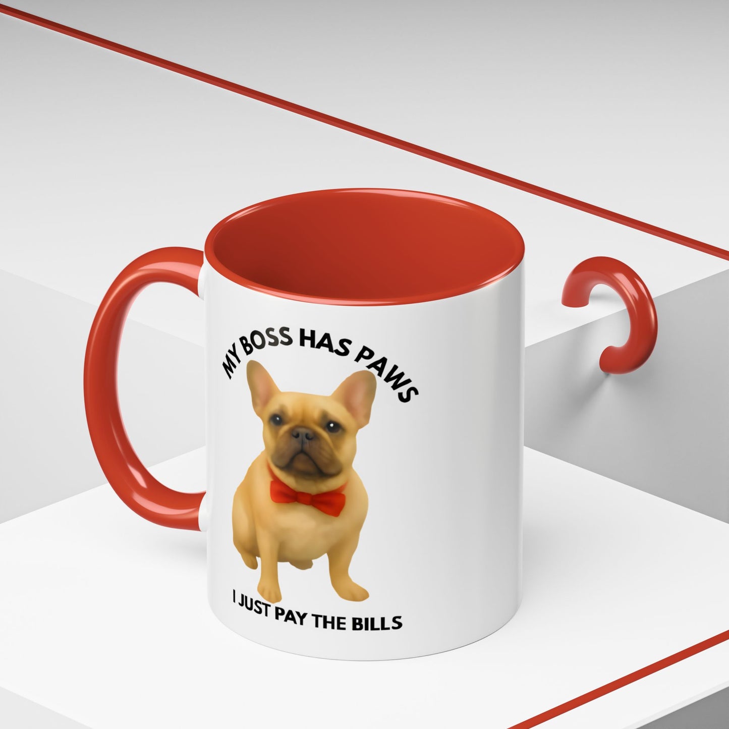 Taza divertida de bulldog francés | Taza de café "Boss Frenchie" para amantes de los perros