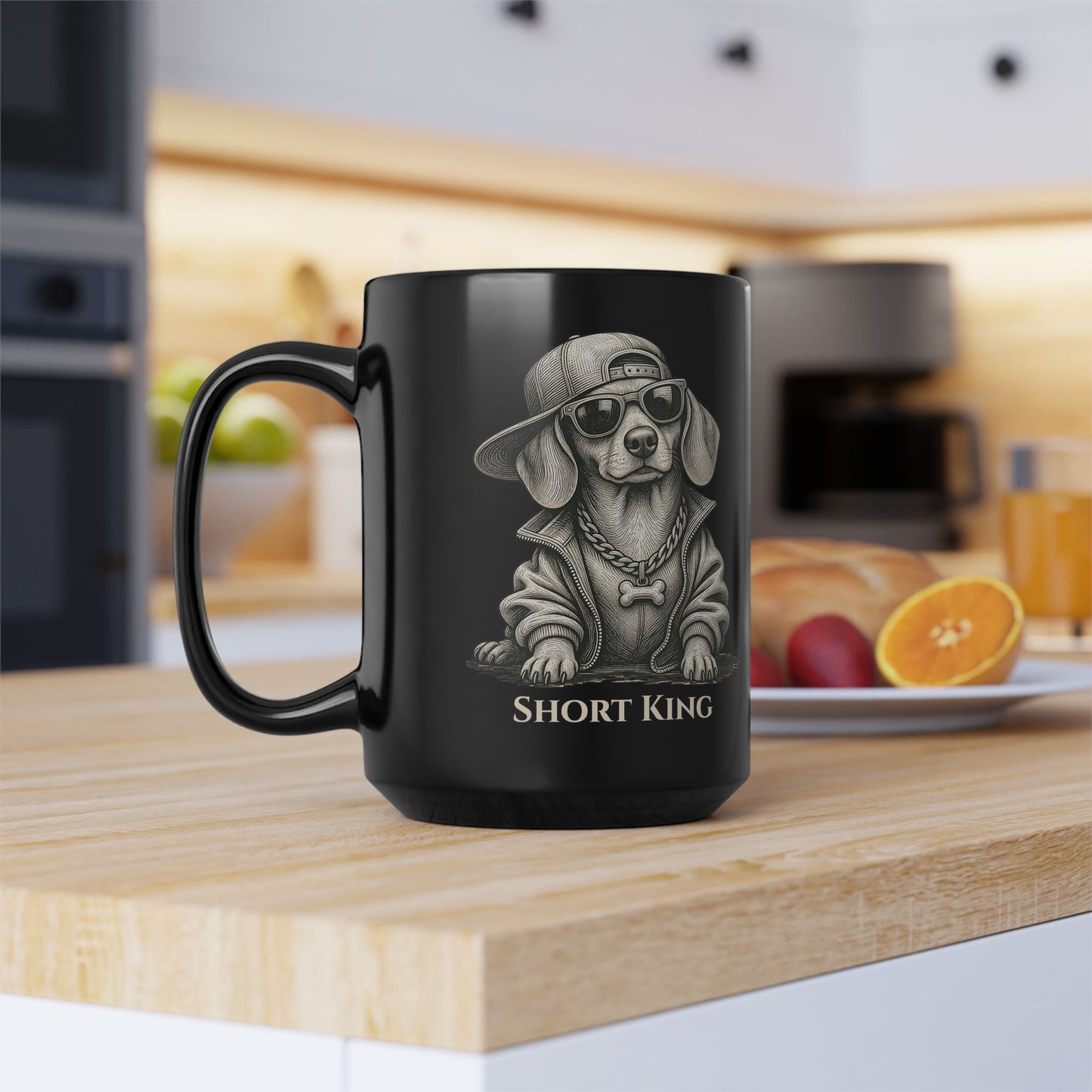 Short King – Dachshund Black Mug | 15oz