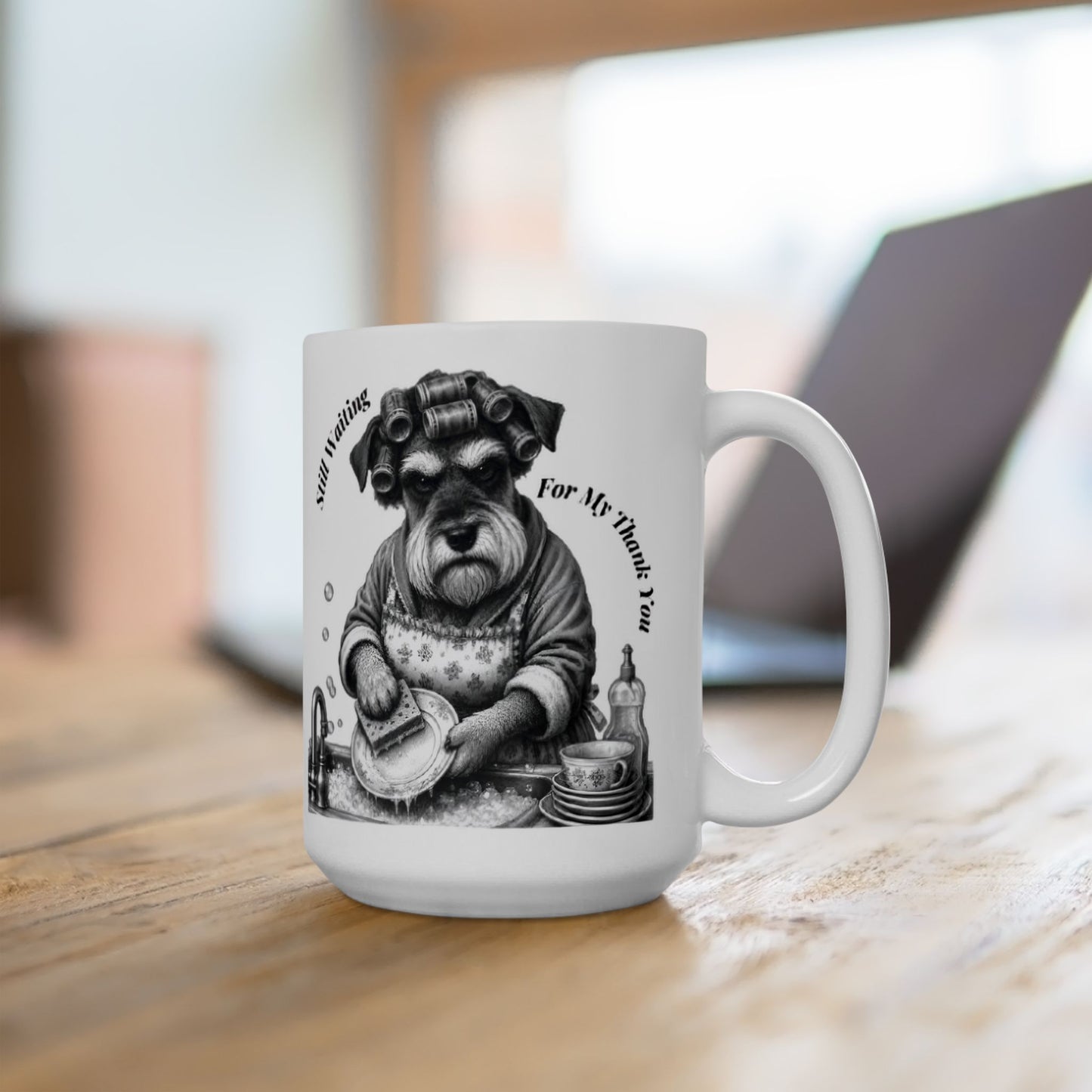 Funny Dog Ceramic Mug – Minimal Pet Art | 15oz