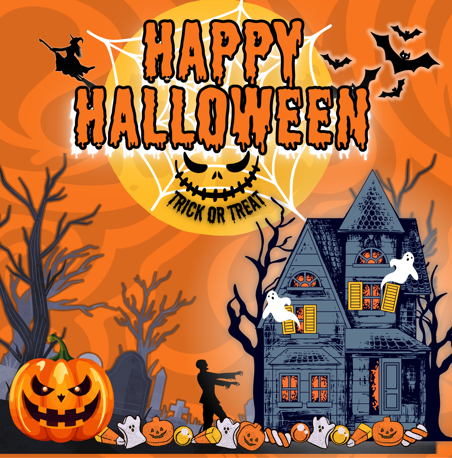 Happy Halloween Coloring Book for Kids & Adults | Spooky Fun Coloring Pages
