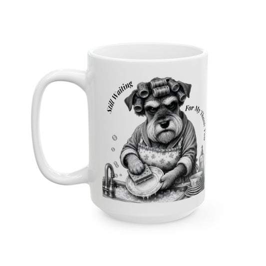 Funny Dog Ceramic Mug – Minimal Pet Art | 15oz