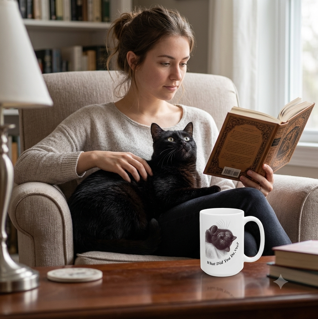 What Did You Do Now? – Black Cat Mug | 15oz
