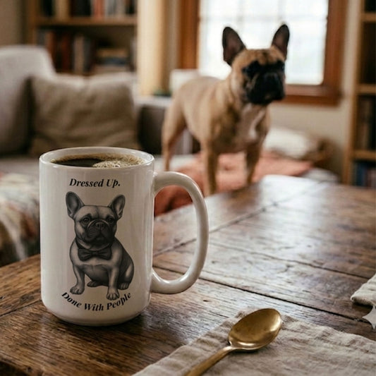 French Bulldog Ceramic Mug – Minimal Pet Art | 15oz